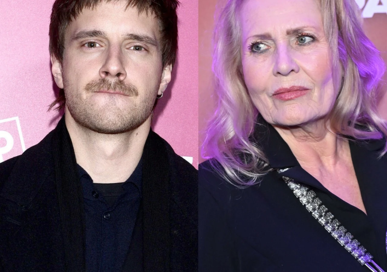 Maciej Musiał, Grażyna Szapołowska Maciej Musiał i Grażyna Szapołowska na tle różowych i fioletowych ścian, osobno pozują do zdjęcia.