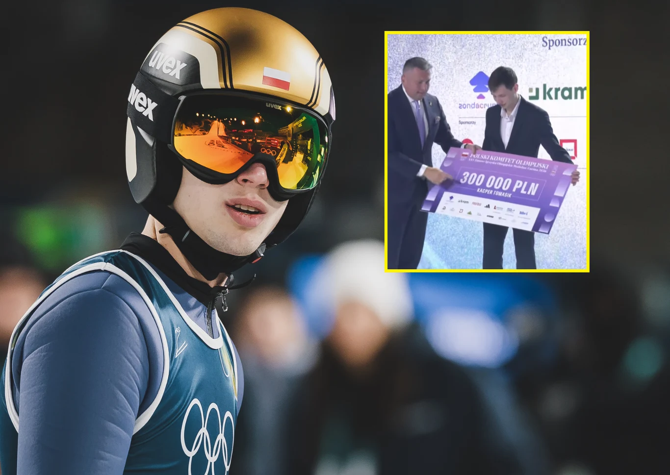 Kacper Tomasiak otrzymał nagrody za ZIO Skoki narciarskie: Kacper Tomasiak wystąpił na gali PKOl-u
