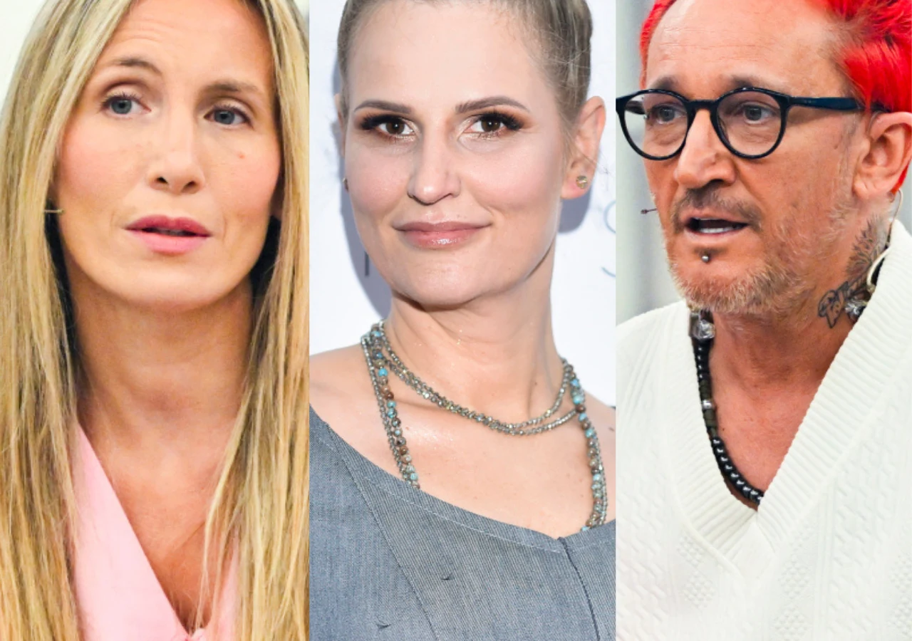 Pola Wiśniewska, Dominika Tajner, Michał Wiśniewski Pola Wiśniewska, Dominika Tajner i Michał Wiśniewski stoją obok siebie w różnym stylu ubioru.