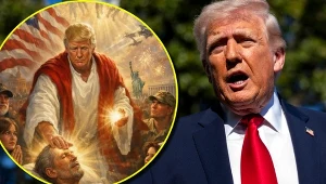 Donald Trump jako Jezus. Kontrowersyjna grafika po krytyce papieża