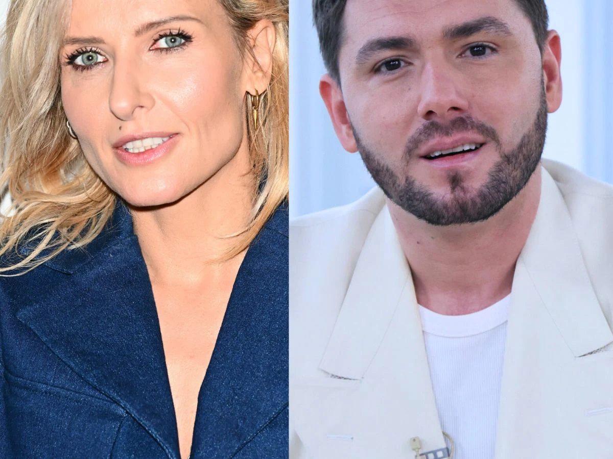 Patrycja Markowska, Kamil Bednarek Patrycja Markowska w granatowym żakiecie i Kamil Bednarek w białej marynarce patrzą w obiektyw.