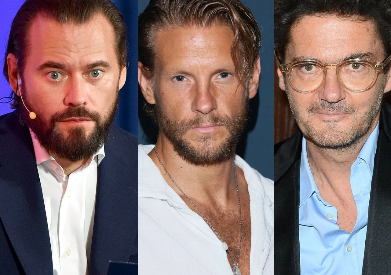 Krzysztof Stanowski, Sebastian Fabijański, Kuba Wojewódzki Krzysztof Stanowski, Sebastian Fabijański i Kuba Wojewódzki stoją obok siebie, każdy z brodą, na neutralnym tle.