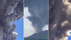 Erupcja wulkanu Sakurajima w prefekturze Kagoshima w Japonii. Od grudnia wulkan pozostawał uśpiony