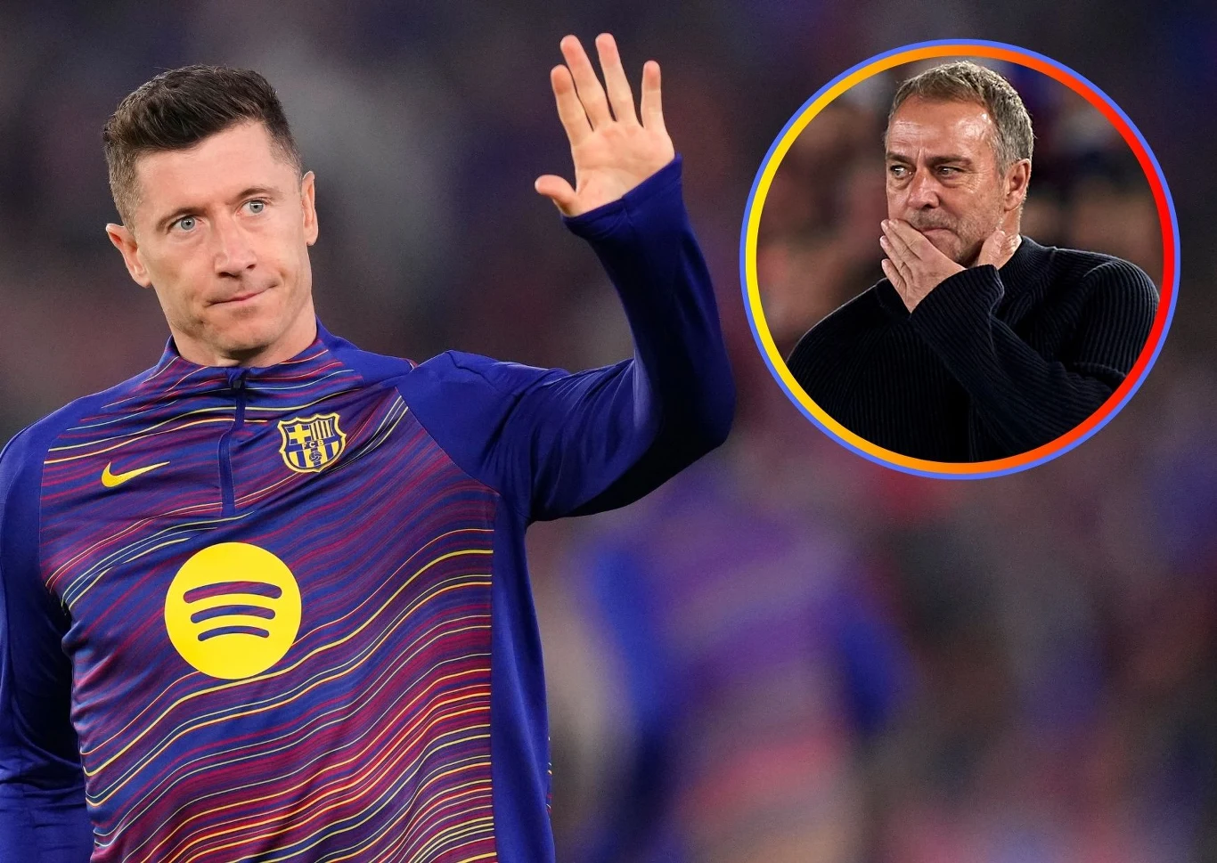 Robert Lewandowski / Hansi Flick Robert Lewandowski / Hansi Flick. Piłkarz i trener FC Barcelona