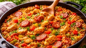 Jambalaya – prosty przepis na jednogarnkowe danie z kurczakiem i ryżem