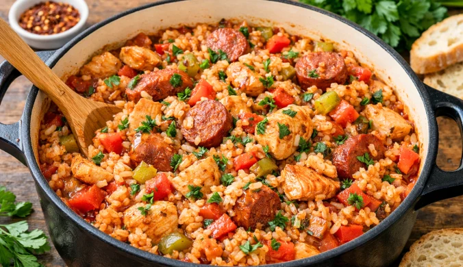Jambalaya - prosty przepis na jednogarnkowe danie z kurczakiem i ryżem