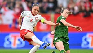 Kadr z meczu Polska - Irlandia