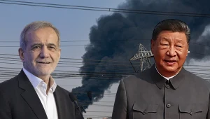 Chiński satelita miał przekazywać kluczowe informacje Iranowi. Na zdj. prezydent Iranu Masud Pezeszkian i przywódca Chin Xi Jinping