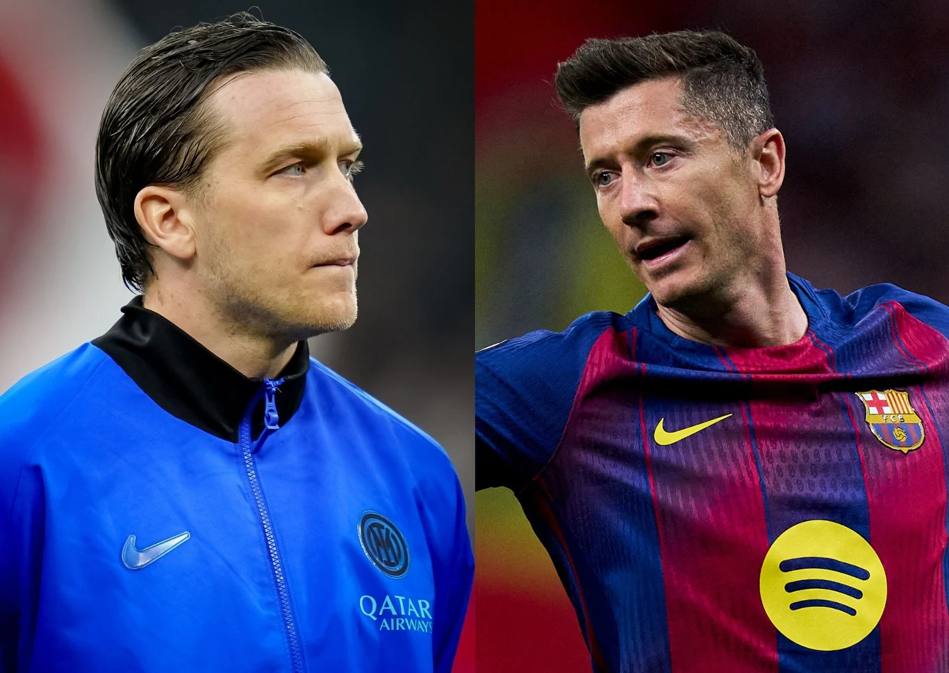 Piotr Zieliński i Robert Lewandowski Piotr Zieliński w Interze Mediolan i Robert Lewandowski w FC Barcelona