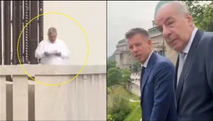 Peter Magyar zauważył Viktora Orbana na sąsiednim balkonie