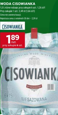 Woda niegazowana Cisowianka