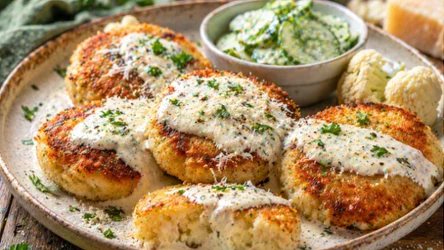 Kotlety z kalafiora w sosie serowym