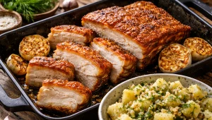 Pieczony boczek z czosnkiem