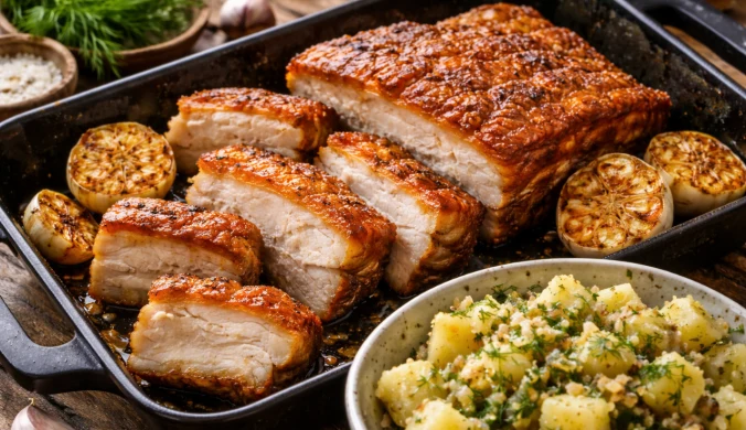 Pieczony boczek z czosnkiem