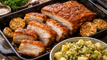 Pieczony boczek z czosnkiem