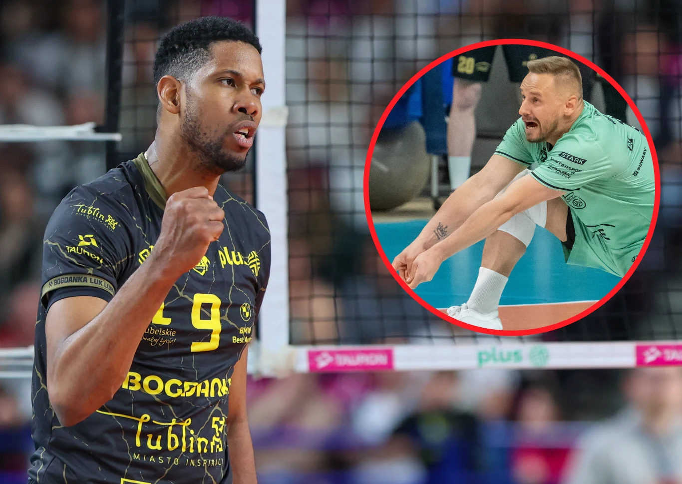 Wilfredo Leon znów był decydujący. Zagra w kolejnym finale Wilfredo Leon w czarnej koszulce zaciska pięść przy siatce; w prawym górnym rogu zawodnik w zielonym odbiera piłkę.