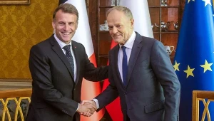 Emmanuel Macron i Donald Tusk podczas spotkania w Gdańsku