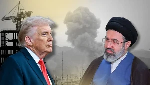 Donald Trump i Modżtaba Chamenei. Czy USA i Iran usiądą do rozmów, by konflikt nie wybuchł na nowo? (fot. GETTY IMAGES VIA AFP / Fatemeh Bahrami/Anadolu; grafika Magdalena Piasecka/Interia)