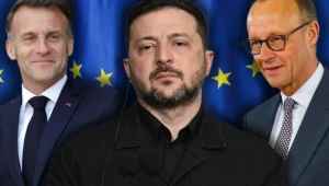 Ukraina zmęczona czekaniem. Od lewej: Emmanuel Macron, Wołodymyr Zełenski i Friedrich Merz