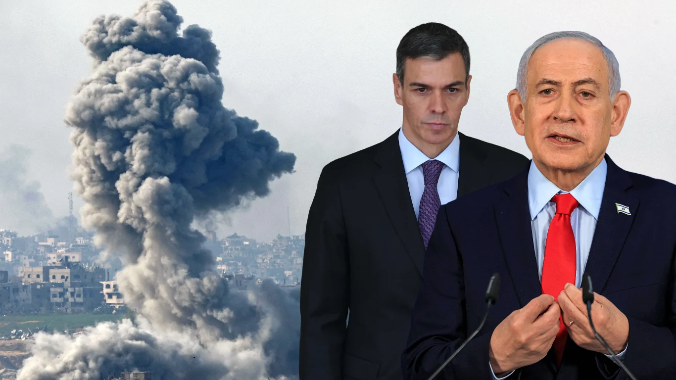 Państwa stawiają się Izraelowi. Chcą, by UE zerwała umowę stowarzyszeniową Wybuch w Strefie Gazy, premier Hiszpanii Pedro Sanchez i premier Izraela Binjamin Netanjahu