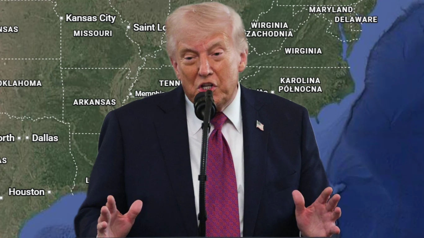Ci wyborcy domagają się zmian. Cios dla Trumpa przed wyborami połówkowymi Donald Trump w garniturze na tle mapy Stanów Zjednoczonych.