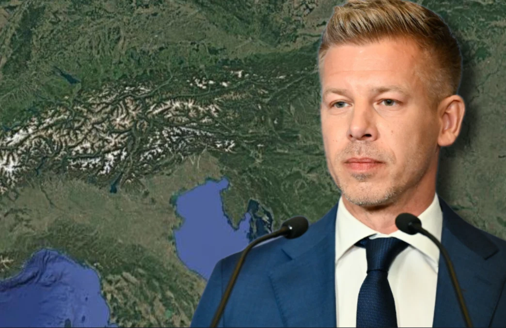 Peter Magyar zapowiada sojusz Węgier z Austrią Lider partii TISZA Peter Magyar na tle mapy Austrii