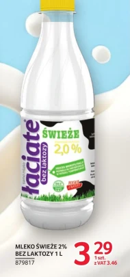 Mleko bez laktozy Łaciate