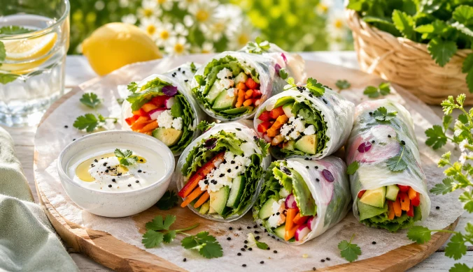 Spring rollsy z kozim serem i warzywami – lekki, wiosenny przepis