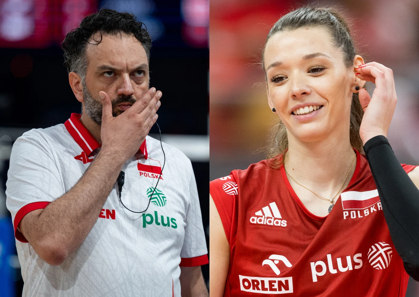 Stefano Lavarini ponownie nie powołał Zuzanny Góreckiej Stefano Lavarini w białej koszulce Orlen i Plus obok Zuzanny Góreckiej w czerwonym stroju reprezentacji Polski