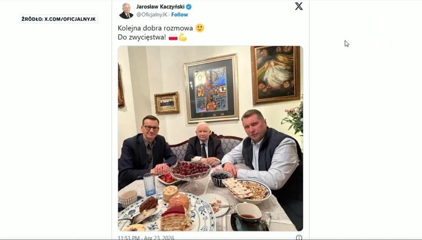 Gajewska w "Graffiti" o zdjęciu Kaczyńskiego z Czarnkiem i Morawieckim: Groteskowe