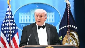 Prezydent USA Donald Trump podczas konferencji prasowej po ataku 