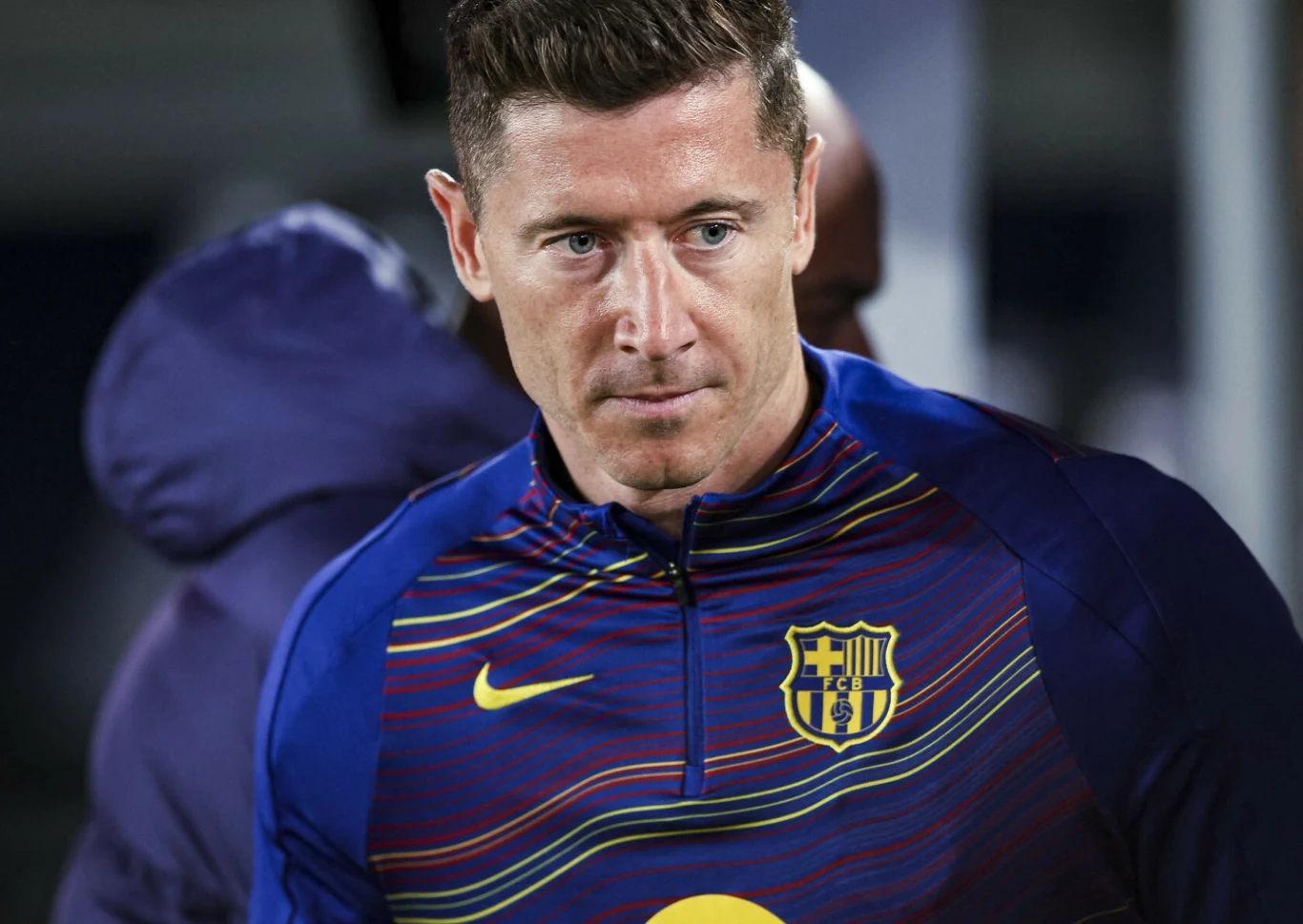 Robert Lewandowski, 22.04.2026 r. Robert Lewandowski 22.04.2026 w koszulce FC Barcelona, skupiony, podczas oficjalnego wydarzenia sportowego