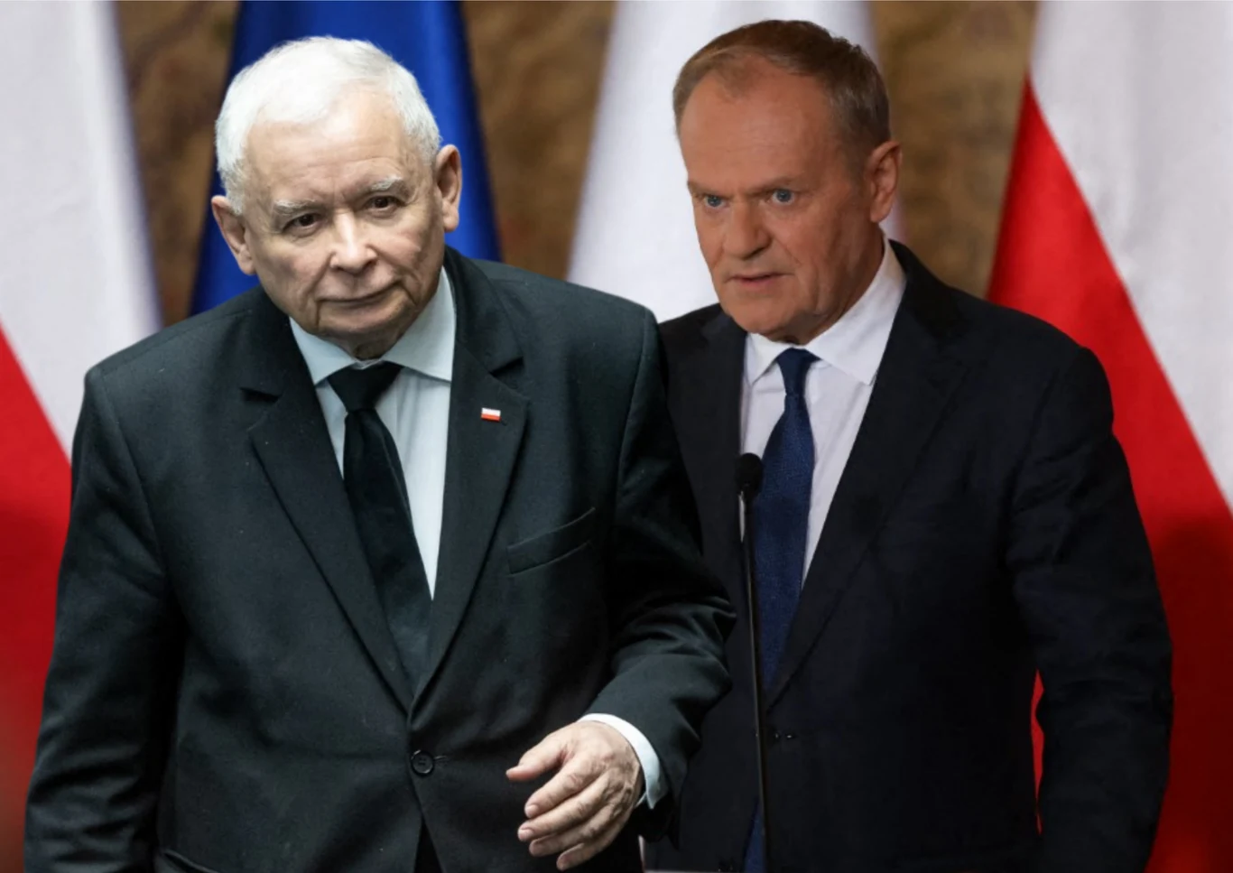 Nowy sondaż partyjny. Na zdj. prezes PiS Jarosław Kaczyński i lider KO Donald Tusk Prezes PiS Jarosław Kaczyński i lider KO Donald Tusk