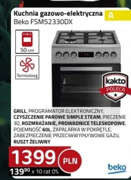 Kuchenka gazowo-elektryczna Beko