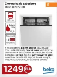 Zmywarka do zabudowy Beko