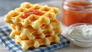 Zdrowe gofry z dodatkiem kaszy jaglanej to idealna propozycja śniadaniowa