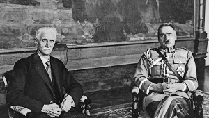 Ignacy Daszyński i Józef Piłsudski w gabinecie marszałka Sejmu, 1928 