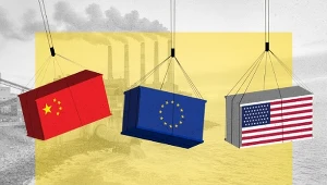 Unia Europejska chce powstrzymać chińską ekspansję gospodarczą. Zapowiada nowe przepisy i wymóg "Made in Europe" | grafika: Magdalena Piasecka
