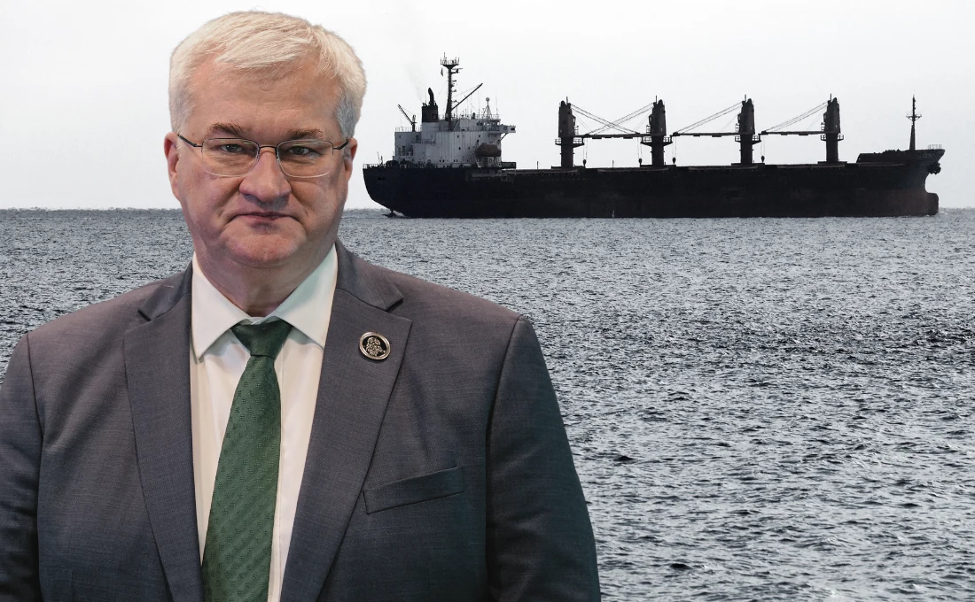 Ukraińcy informują o przełomie w sprawie statku ze zbożem, które miało trafić do Izraela Szef MSZ Andrij Sybiha na tle statku