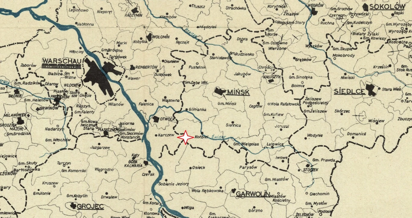Fragment propagandowej mapy Generalnego Gubernatorstwa