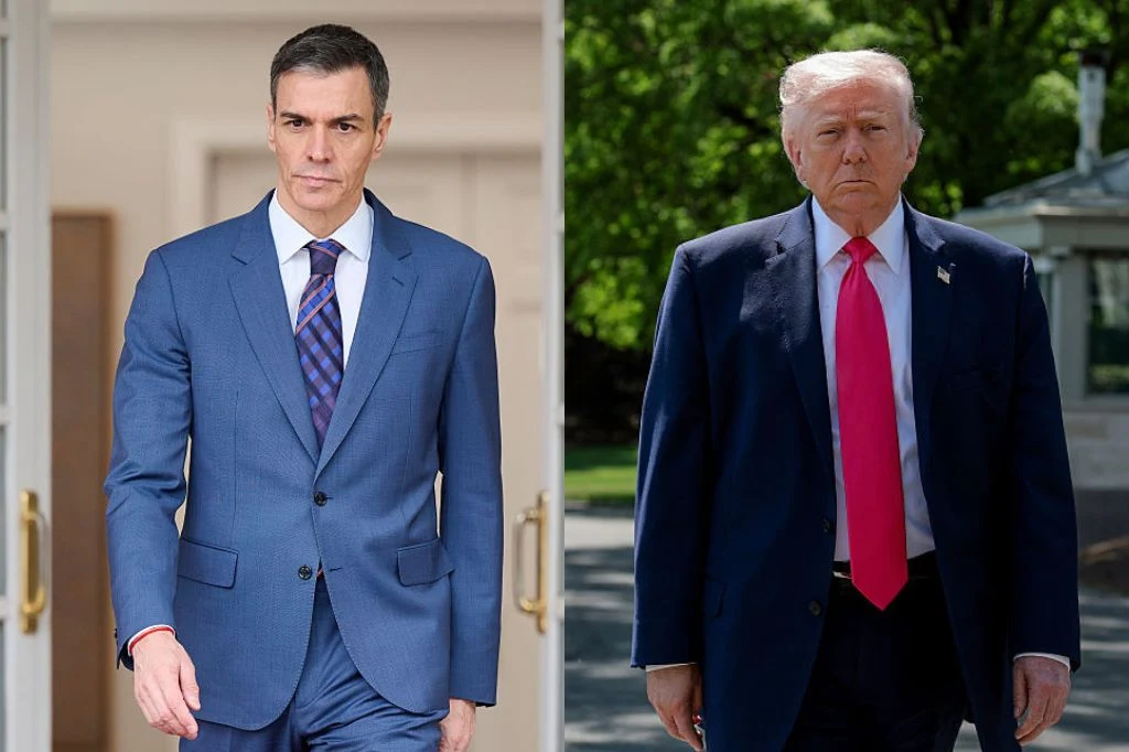 Premier Hiszpanii Pedro Sanchez i prezydent USA Donald Trump Premier Hiszpanii Pedro Sanchez i prezydent USA Donald Trump