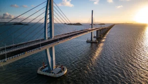Hongkong-Zhuhai-Makau to najdłuższy most morski na świecie.