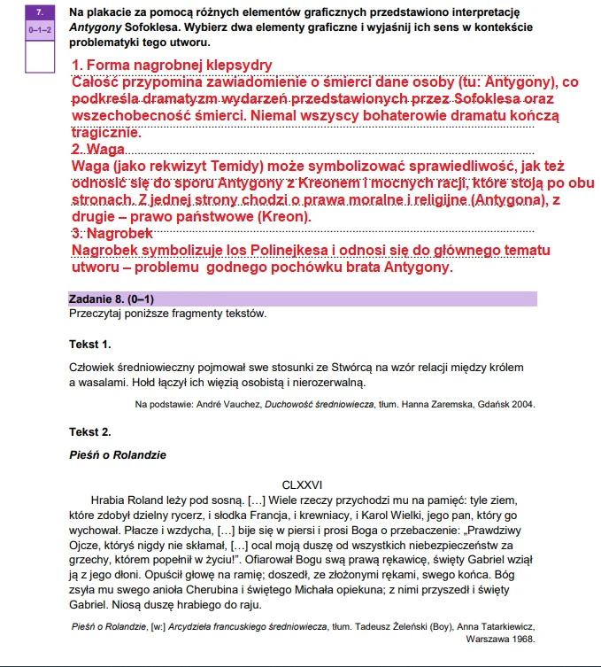 Matura 2026. Język polski, poziom podstawowy. Arkusz CKE - zadania 7 i 8 Matura 2026. Język polski, poziom podstawowy. Arkusz CKE - zadania 7 i 8