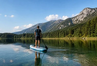 Deska SUP CRIVIT na jeziorze — test gazetki Lidla 2026