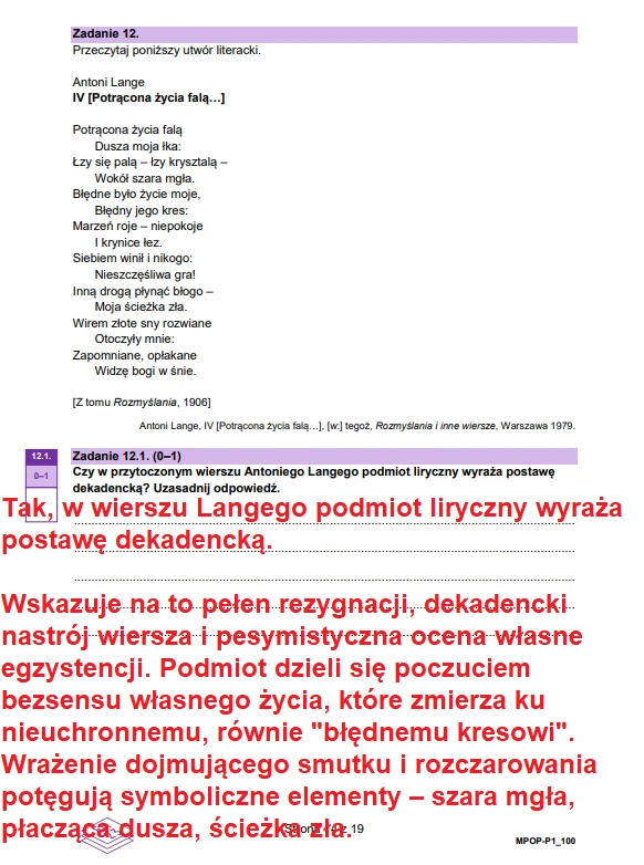 Matura 2026. Język polski, poziom podstawowy. Arkusz CKE - zadanie 12 Matura 2026. Język polski, poziom podstawowy. Arkusz CKE - zadanie 12
