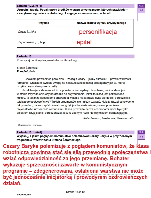 Matura 2026. Język polski, poziom podstawowy. Arkusz CKE - zadania 12 i 13 Matura 2026. Język polski, poziom podstawowy. Arkusz CKE - zadania 12 i 13