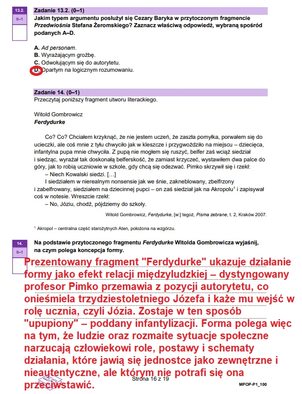 Matura 2026. Język polski, poziom podstawowy. Arkusz CKE - zadania 13 i 14 Matura 2026. Język polski, poziom podstawowy. Arkusz CKE - zadania 13 i 14