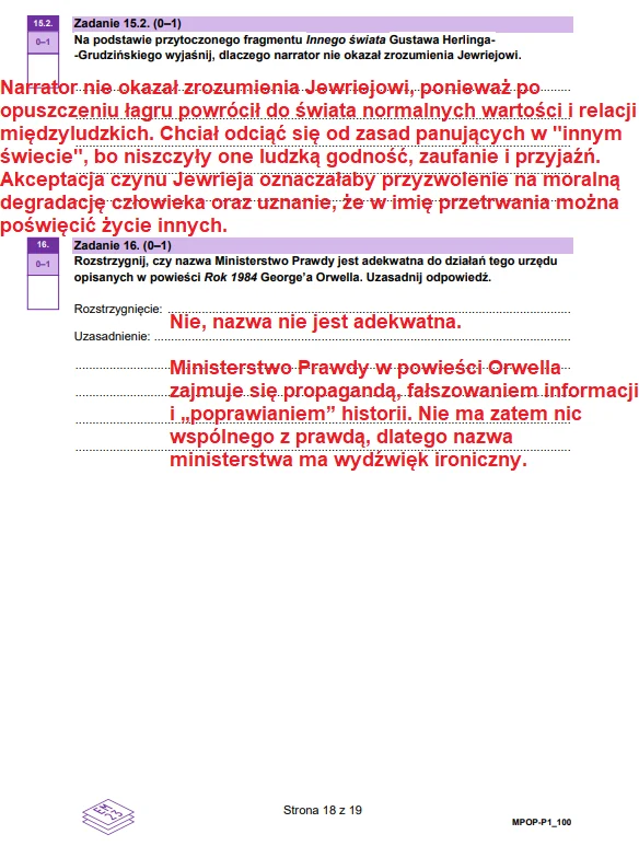 Matura 2026. Język polski, poziom podstawowy. Arkusz CKE - zadania 15 i 16 Matura 2026. Język polski, poziom podstawowy. Arkusz CKE - zadania 15 i 16