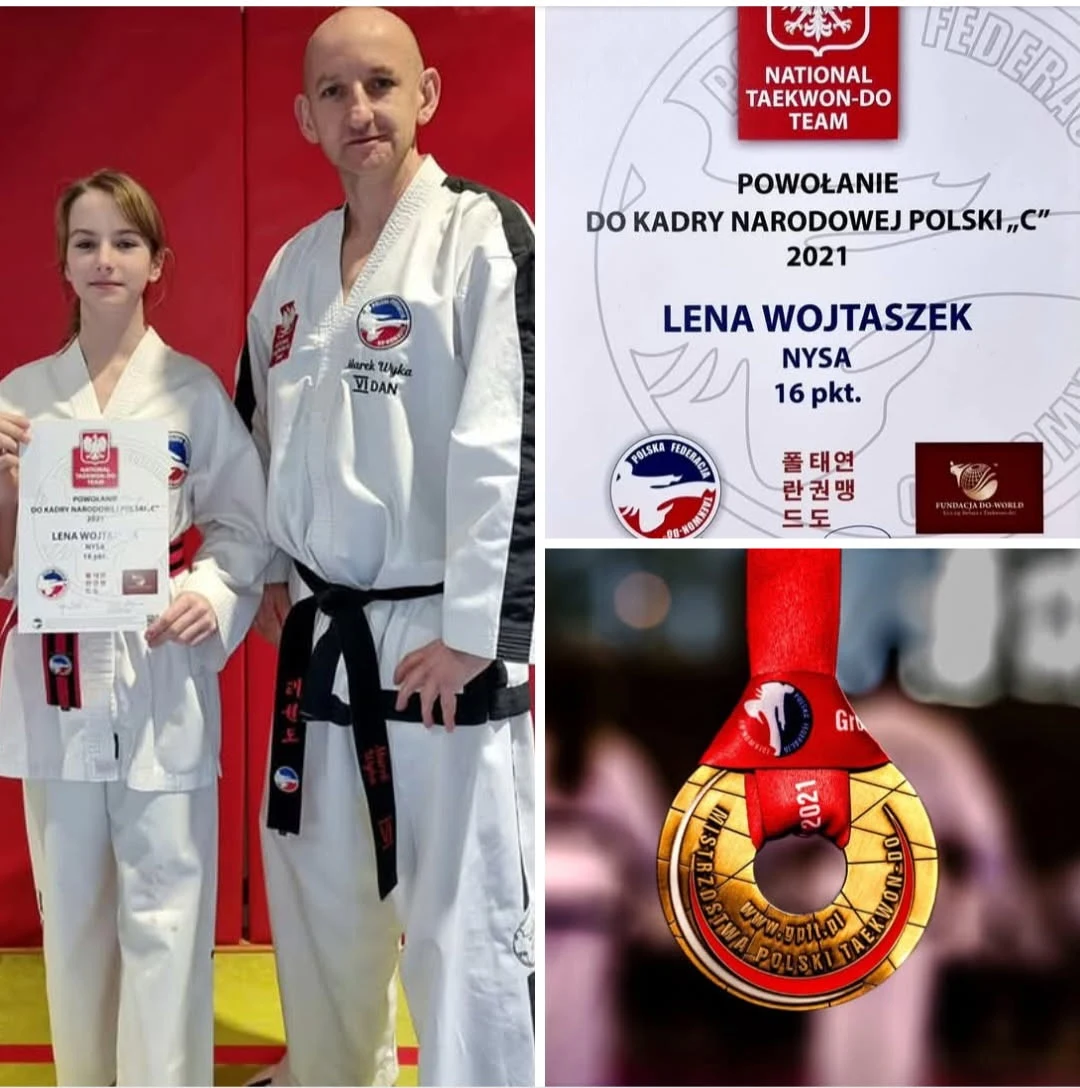 Lena Wojtaszek i trener Marek Wyka podczas zawodów w 2021 roku