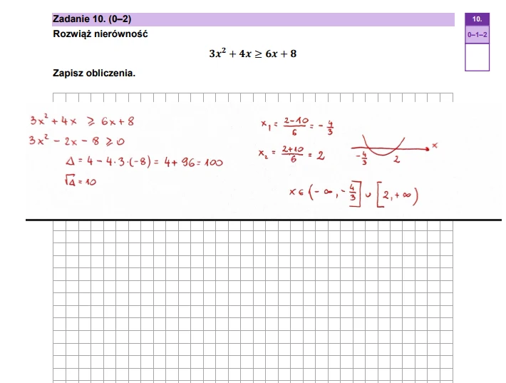 Matura 2026. Matematyka, poziom podstawowy. Arkusz CKE - zadanie 10 Matura 2026. Matematyka, poziom podstawowy. Arkusz CKE - zadanie 10